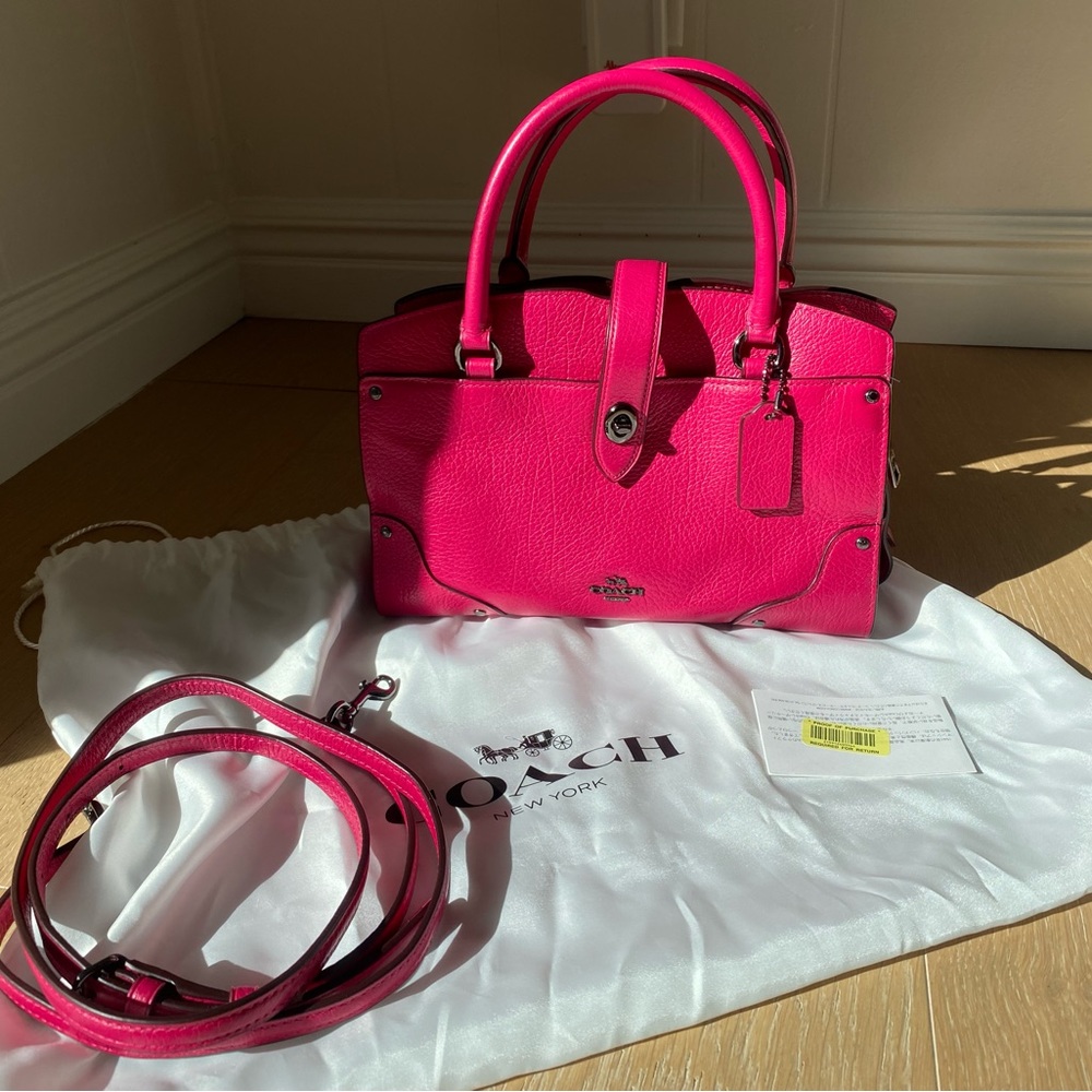 COACH Mercer 24 Satchel Pink Gunmetal Hardware #37779